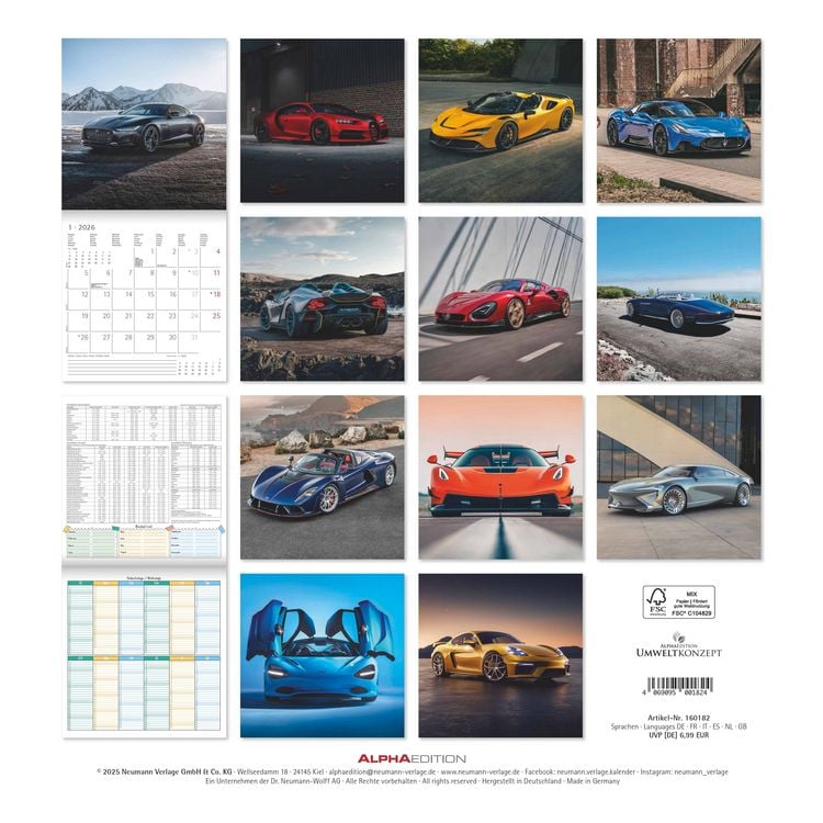 Produktbild: High Speed 2026 - Broschürenkalender 30x30 cm (30x60 geöffnet) - Kalender mit Platz für Notizen - Bildkalender - Wandplaner - Technikkalender