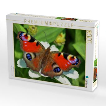 Produktbild: CALVENDO Puzzle Tagpfauenauge auf wei&szlig;er Bl&uuml;te | 1000 Teile Lege-Gr&ouml;&szlig;e 64x48cm Foto-Puzzle f&uuml;r gl&uuml;ckliche Stunden