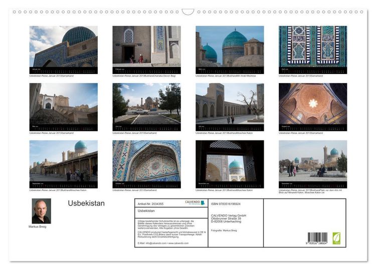Produktbild: Usbekistan (Wandkalender 2026 DIN A2 quer), CALVENDO Monatskalender