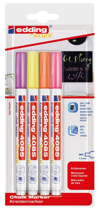 Produktbild: Edding Kreidemarker 4085 neon 4er Set