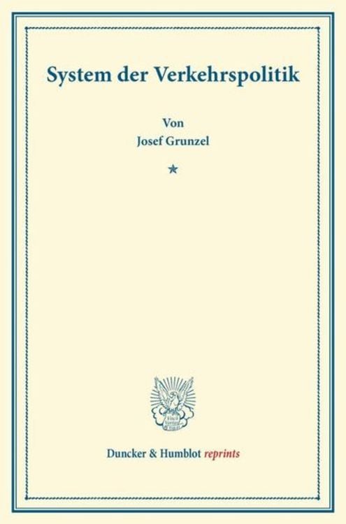 Produktbild: System der Verkehrspolitik.