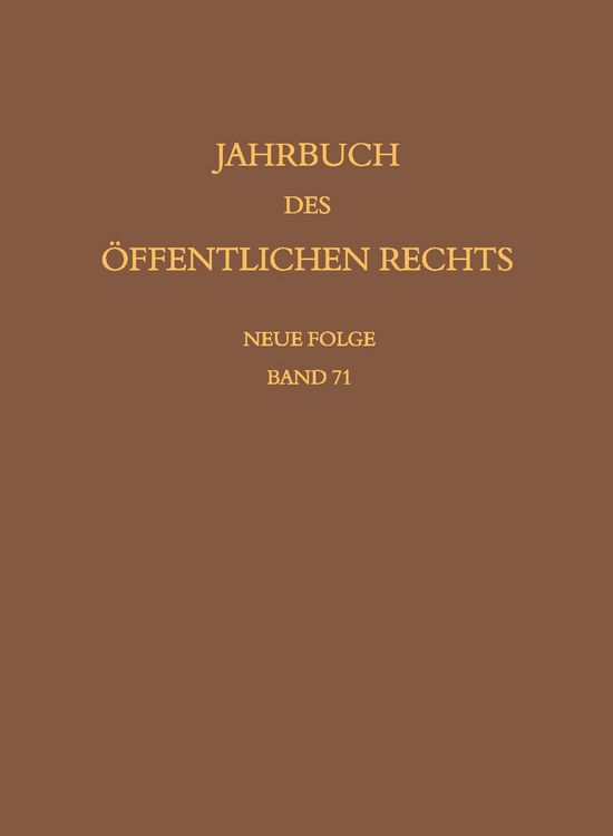 Produktbild: Jahrbuch des &ouml;ffentlichen Rechts der Gegenwart. Neue Folge