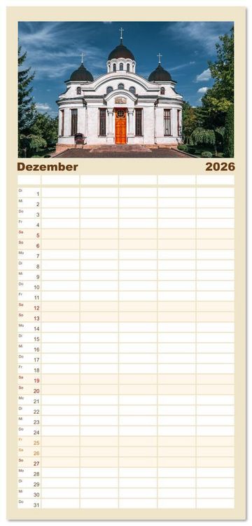 Produktbild: Familienplaner 2026 - Republik Moldawien - Das s&uuml;dosteurop&auml;ische Kleinod mit 5 Spalten (Wandkalender, 21 x 45 cm) CALVENDO