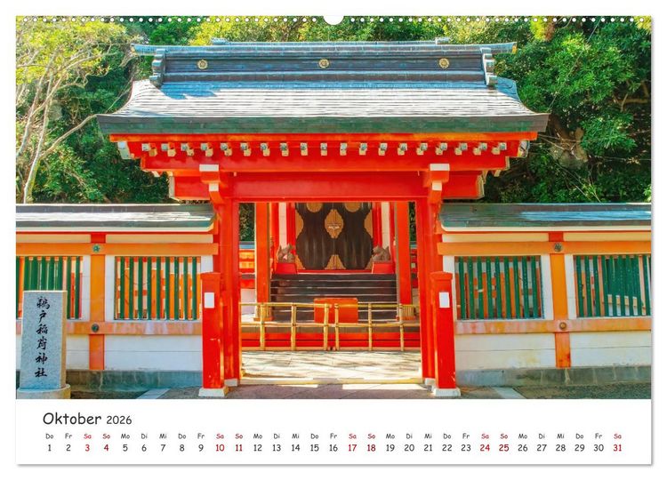 Produktbild: Japanische Tempel und Schreine (hochwertiger Premium Wandkalender 2026 DIN A2 quer), Kunstdruck in Hochglanz