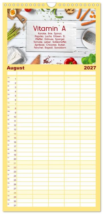 Produktbild: Familienplaner 2027 - Vitalstoffe - fit essen mit 5 Spalten (Wandkalender, 21 x 45 cm) CALVENDO