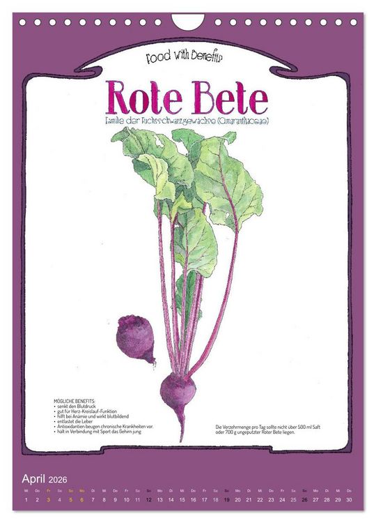 Produktbild: Food with Benefits (Wandkalender 2026 DIN A4 hoch), CALVENDO Monatskalender
