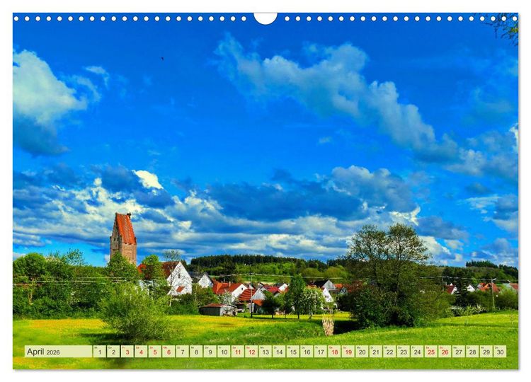 Produktbild: Die Stauden, Kirchen und Kapellen im Naturpark Augsburg westliche W&auml;lder (Wandkalender 2026 DIN A3 quer), CALVENDO Monatskalender