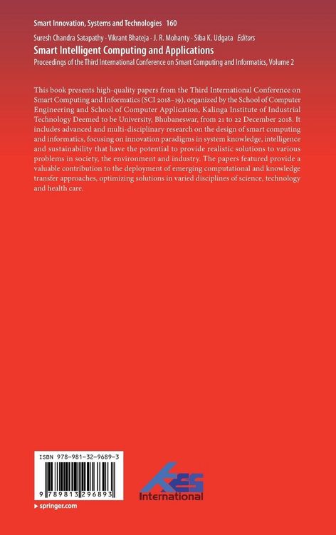 Produktbild: Smart Intelligent Computing and Applications