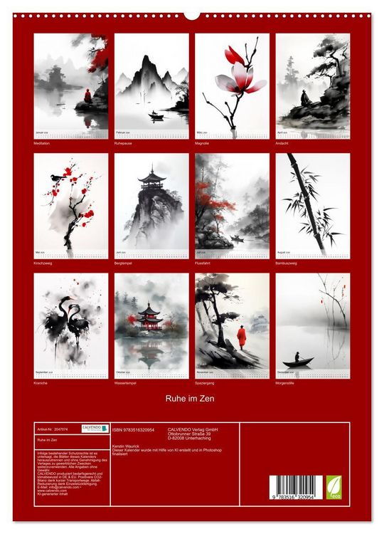 Produktbild: Ruhe im Zen (hochwertiger Premium Wandkalender 2026 DIN A2 hoch), Kunstdruck in Hochglanz