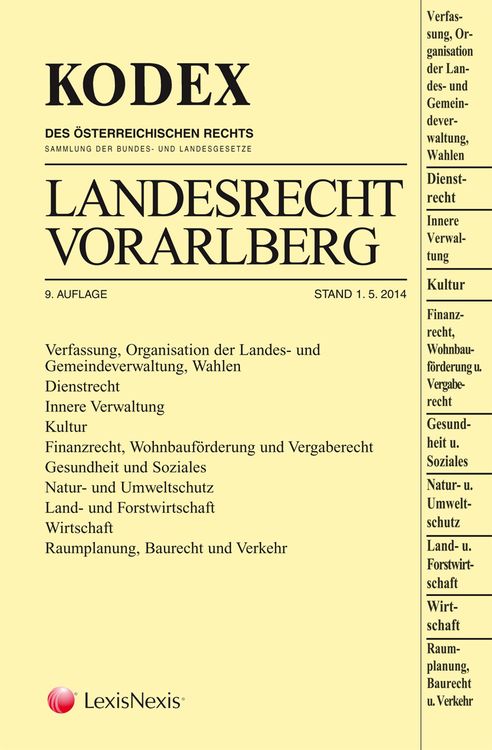 Produktbild: Kodex Landesrecht Vorarlberg 2014/15
