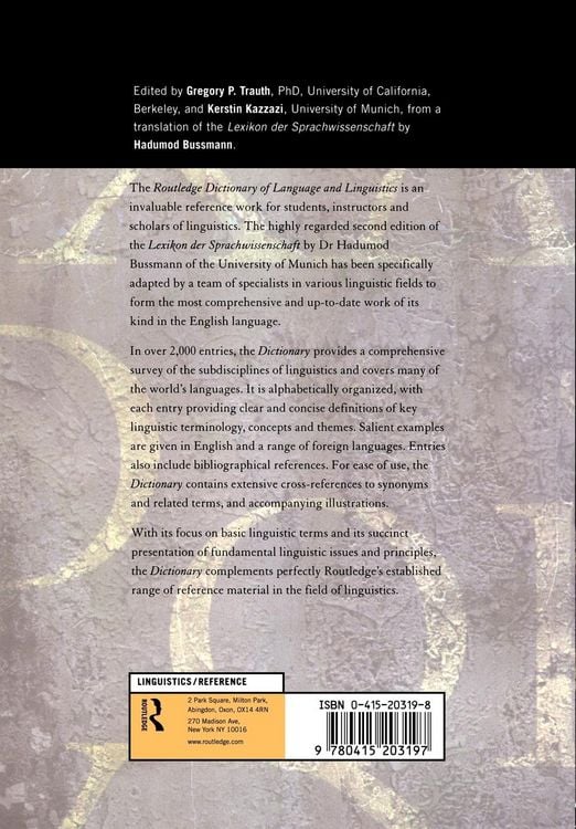 Produktbild: Routledge Dictionary of Language and Linguistics