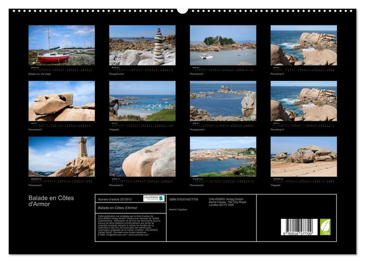 Produktbild: Balade en C&ocirc;tes d'Armor (Calendrier mural 2026 DIN A2 vertical) calendrier de bureau