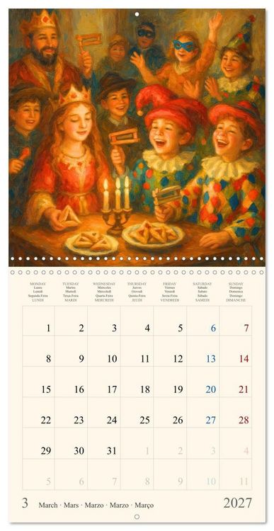 Produktbild: A Year of Jewish Life &ndash; Festivals and Traditions (Wall Calendar 2027 12 &times; 12 Inch) CALVENDO 12 Month Wall Calendar