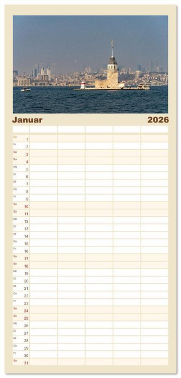 Produktbild: Familienplaner 2026 - T&uuml;rkei - Istanbul mit 5 Spalten (Wandkalender, 21 x 45 cm) CALVENDO