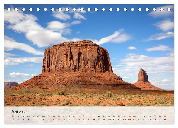 Produktbild: Monument Valley - Faszinierende Westernkulisse in den USA (Tischkalender 2026 DIN A5 quer), CALVENDO Monatskalender
