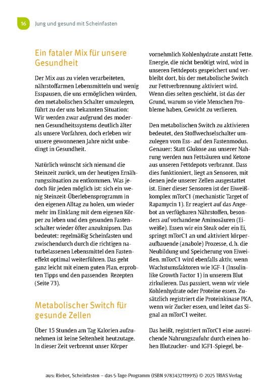 Produktbild: Scheinfasten - das 5-Tage-Programm