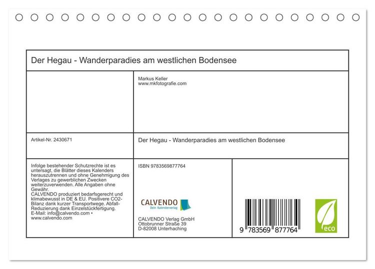 Produktbild: Der Hegau - Wanderparadies am westlichen Bodensee (Tischkalender 2027 DIN A5 quer), CALVENDO Monatskalender