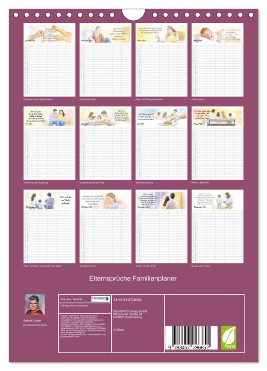 Produktbild: Elternspr&uuml;che Familienplaner (Wandkalender 2026 DIN A4 hoch), CALVENDO Monatskalender