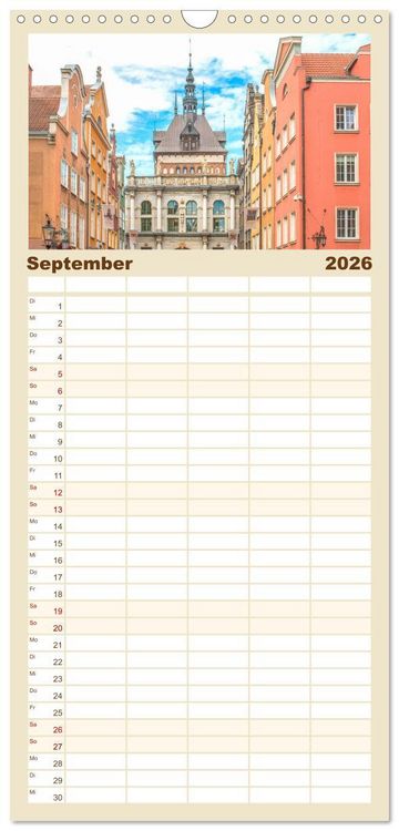 Produktbild: Familienplaner 2026 - Danzig - Polnische Hansestadt mit 5 Spalten (Wandkalender, 21 x 45 cm) CALVENDO