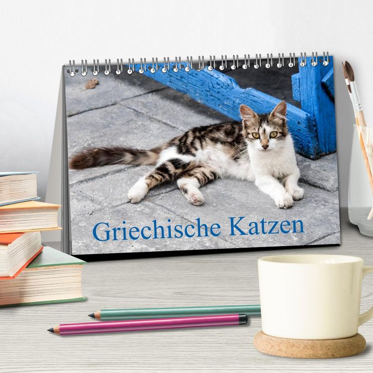 Produktbild: Griechische Katzen (Tischkalender 2026 DIN A5 quer), CALVENDO Monatskalender