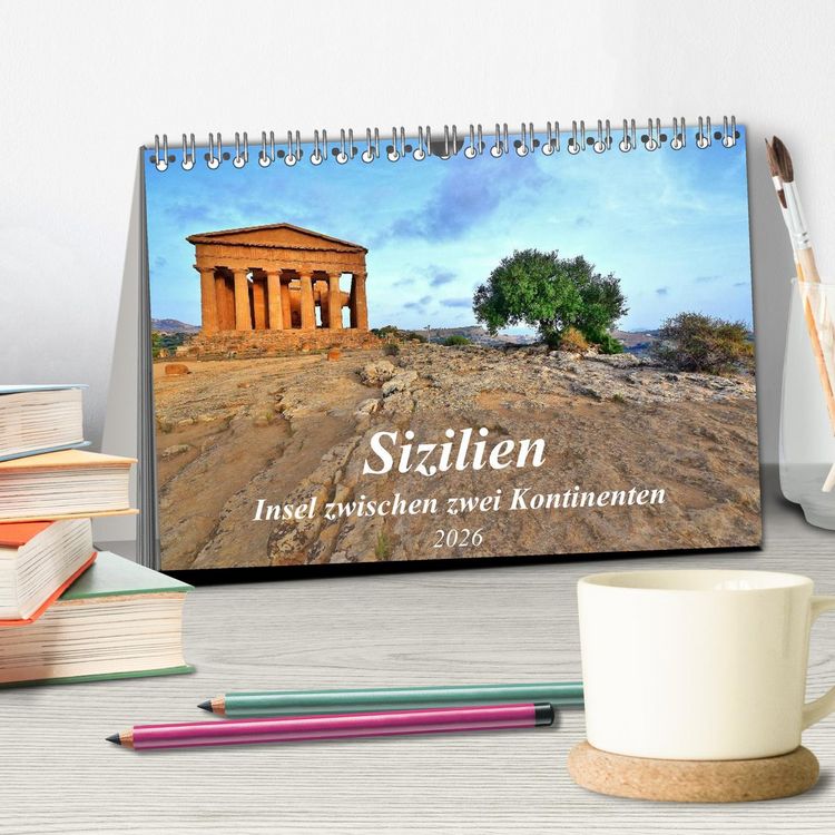Produktbild: Sizilien - Insel zwischen zwei Kontinenten (Tischkalender 2026 DIN A5 quer), CALVENDO Monatskalender