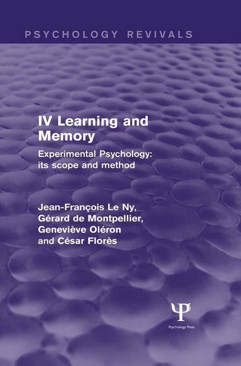 Produktbild: Experimental Psychology Its Scope and Method: Volume IV (Psychology Revivals)