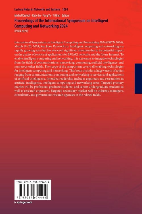 Produktbild: Proceedings of the International Symposium on Intelligent Computing and Networking 2024