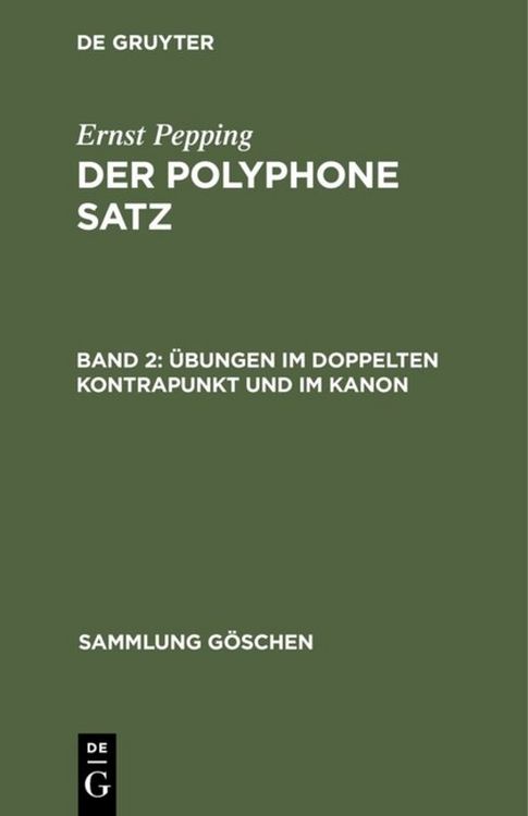 Produktbild: &Uuml;bungen im doppelten Kontrapunkt und im Kanon
