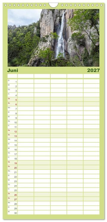 Produktbild: Familienplaner 2027 - Korsika - raue Sch&ouml;nheit mit 5 Spalten (Wandkalender, 21 x 45 cm) CALVENDO