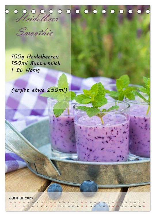 Produktbild: Smoothies zum Selbermachen (Tischkalender 2026 DIN A5 hoch), CALVENDO Monatskalender