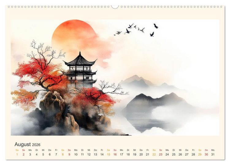 Produktbild: Japan - die Farben der Tradition (Wandkalender 2026 DIN A2 quer), CALVENDO Monatskalender