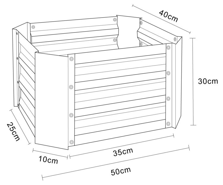 Produktbild: Metall Pflanzbeet Hochbeet Gartenbeet 50x40 Galdo M