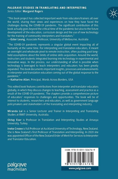 Produktbild: Educating Community Interpreters and Translators in Unprecedented Times