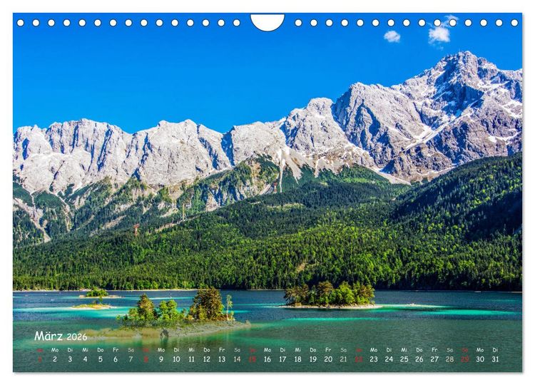 Produktbild: Naturparadies Zugspitzarena (Wandkalender 2026 DIN A4 quer), CALVENDO Monatskalender