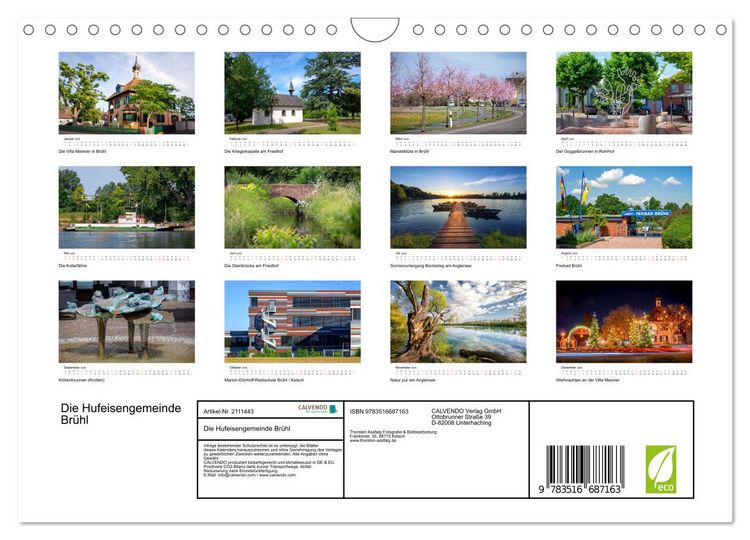 Produktbild: Die Hufeisengemeinde Br&uuml;hl (Wandkalender 2026 DIN A4 quer), CALVENDO Monatskalender
