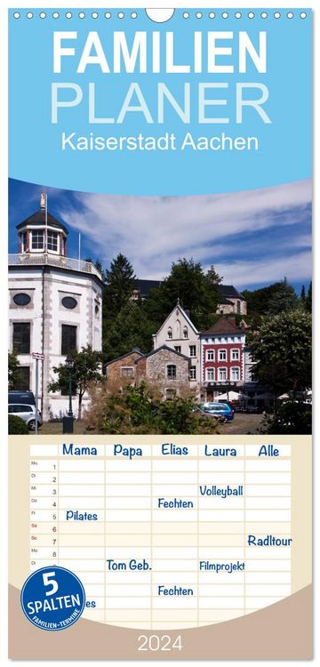 Produktbild: Familienplaner 2026 - Kaiserstadt Aachen mit 5 Spalten (Wandkalender, 21 x 45 cm) CALVENDO
