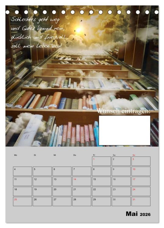 Produktbild: Wunsch- und Zauberkalender (Tischkalender 2026 DIN A5 hoch), CALVENDO Monatskalender