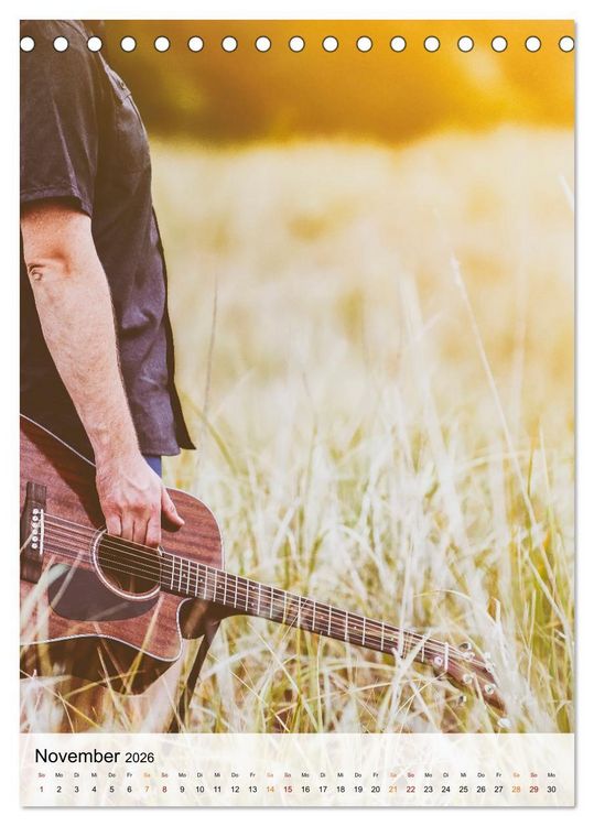 Produktbild: Gitarren Liebe (Tischkalender 2026 DIN A5 hoch), CALVENDO Monatskalender