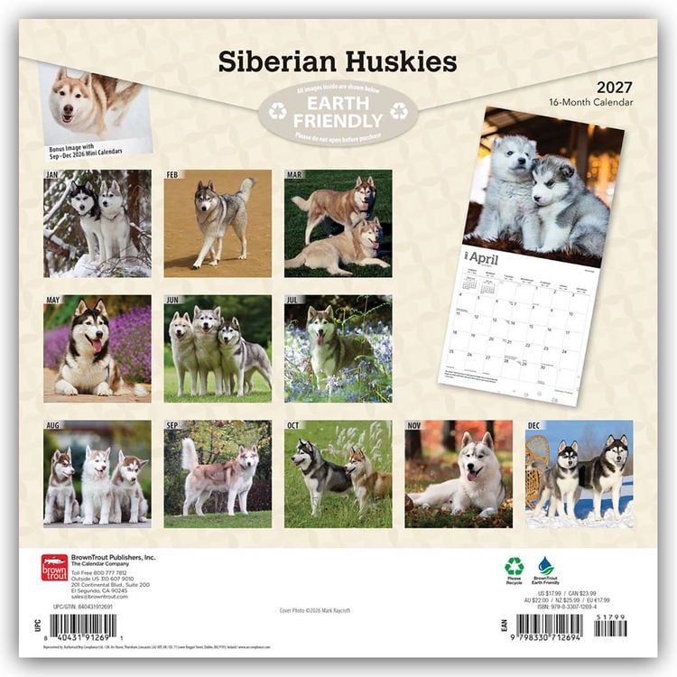 Produktbild: Siberian Huskies &ndash; Siberian Husky 2027 &ndash; 16-Monatskalender