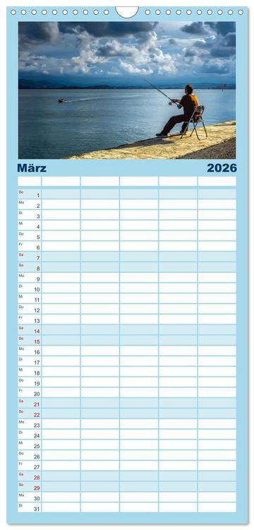 Produktbild: Familienplaner 2026 - Angeln - meine Leidenschaft mit 5 Spalten (Wandkalender, 21 x 45 cm) CALVENDO