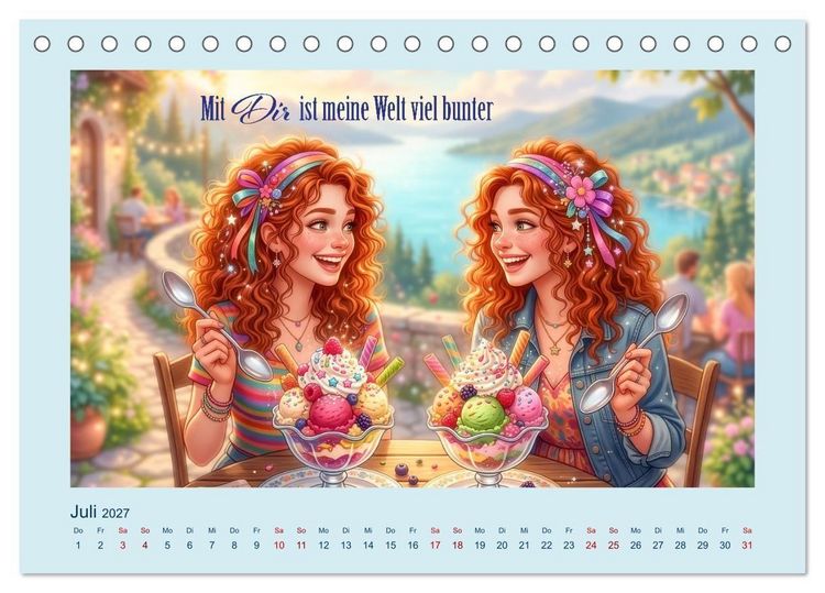 Produktbild: Freundin - Schwester - Lieblingsmensch (Tischkalender 2027 DIN A5 quer), CALVENDO Monatskalender