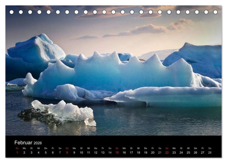 Produktbild: Island - Insel aus Feuer und Eis (Tischkalender 2026 DIN A5 quer), CALVENDO Monatskalender