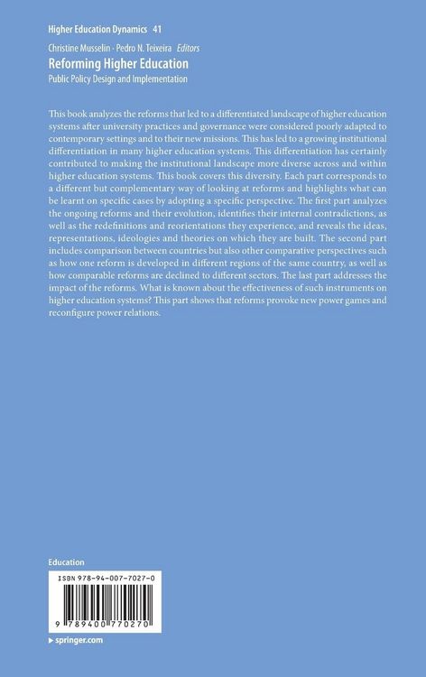 Produktbild: Reforming Higher Education