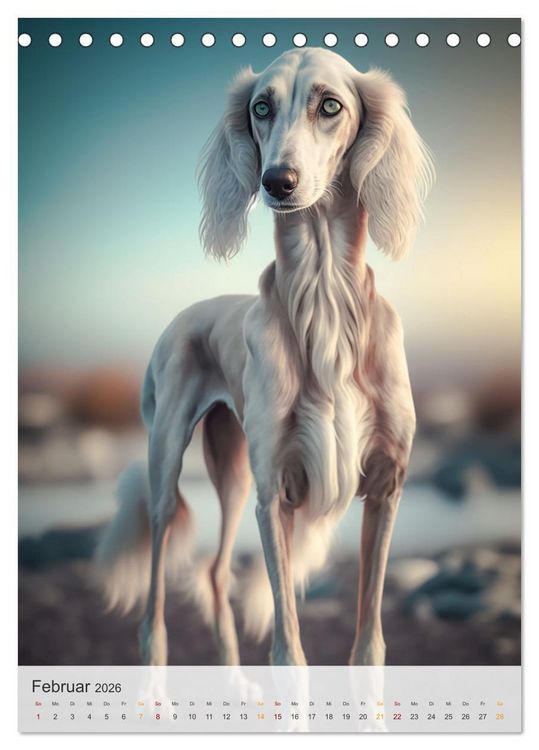 Produktbild: Persischer Windhund (Tischkalender 2026 DIN A5 hoch), CALVENDO Monatskalender