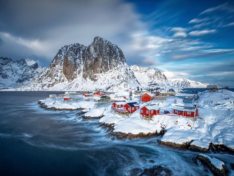 Produktbild: CALVENDO Puzzle Hamn&oslash;y auf den Lofoten nach einem Wintersturm | 1000 Teile Lege-Gr&ouml;&szlig;e 64x48cm Foto-Puzzle f&uuml;r gl&uuml;ckliche Stunden