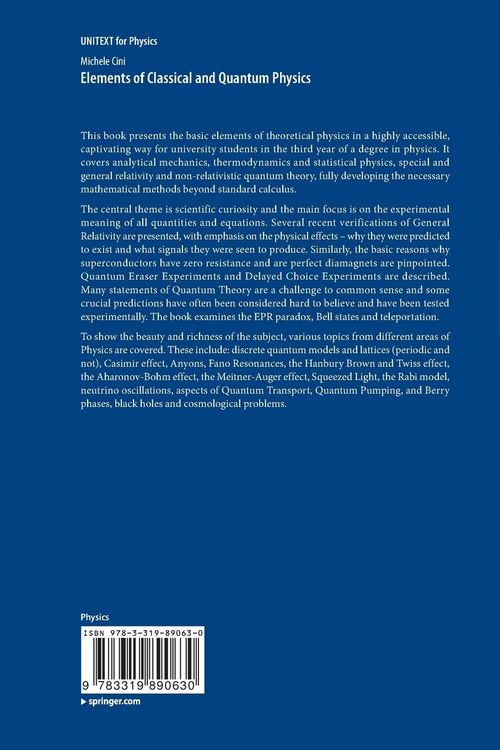 Produktbild: Elements of Classical and Quantum Physics