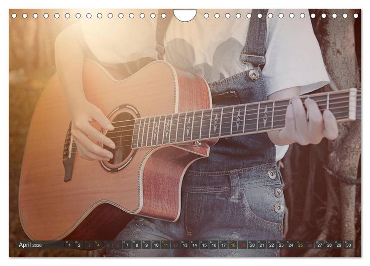 Produktbild: Gitarre - Freiheit Tr&auml;ume (Wandkalender 2026 DIN A4 quer), CALVENDO Monatskalender