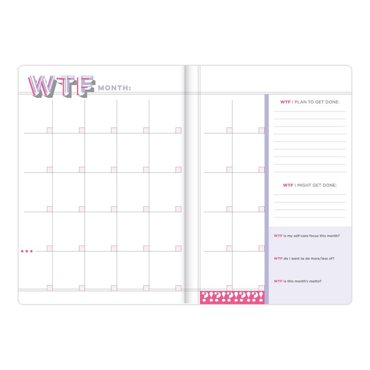 Produktbild: Wtf Undated Planner and Weekly Agenda Notebook