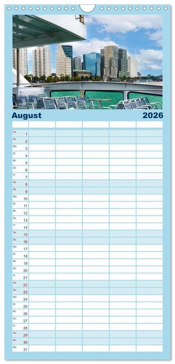 Produktbild: Familienplaner 2026 - Rotterdam - modern und pulsierend mit 5 Spalten (Wandkalender, 21 x 45 cm) CALVENDO
