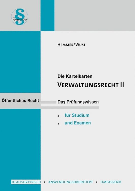Produktbild: Karteikarten Verwaltungsrecht II
